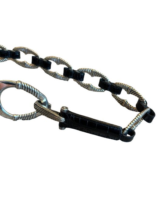 Brighton Black Silver Metal Belt South Western Festival Party Size 32 Women\'s
